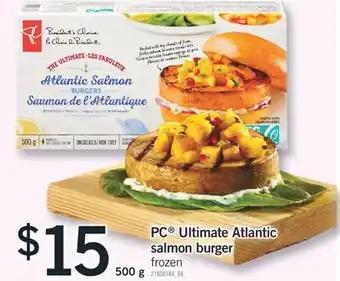 Fortinos PC ULTIMATE ATLANTIC SALMON BURGER, 500 G offer