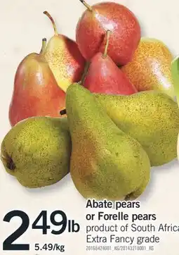 Fortinos ABATE PEARS OR FORELLE PEARS offer