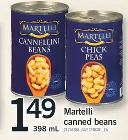 Fortinos MARTELLI CANNED BEANS, 398 mL offer