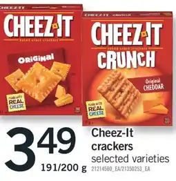 Fortinos CHEEZ-IT CRACKERS, 191/200 G offer