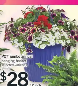 Fortinos PC JUMBO ANNUAL HANGING BASKET, 12 INCH offer