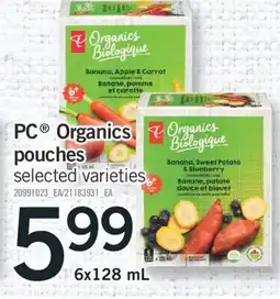 Fortinos PC ORGANICS POUCHES, 6X128 ML offer