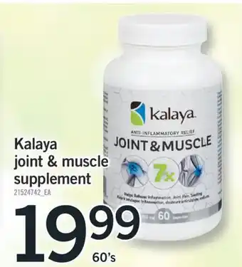 Fortinos KALAYA JOINT & MUSCLE SUPPLEMENT,60'S offer