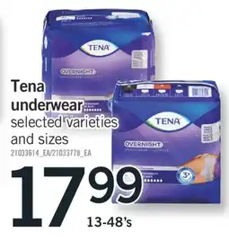 Fortinos TENA UNDERWEAR, 13-48's offer