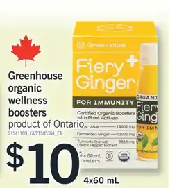 Fortinos GREENHOUSE ORGANIC WELLNESS BOOSTERS, 4x60 mL offer