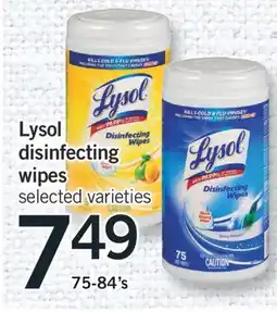 Fortinos LYSOL DISINFECTING WIPES, 75-84's offer