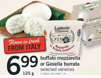 Fortinos BUFFALO MOZZARELLA OR GIOIELLA BURRATA, 125 g offer