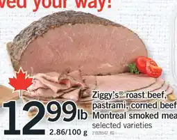 Fortinos ZIGGY'S ROAST BEEF, PASTRAMI, CORNED BEEF OR MONTREAL SMOKED MEAT, 2.86/100 G offer
