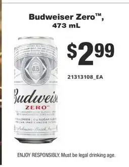 Fortinos BUDWEISER ZERO , 473 ML offer