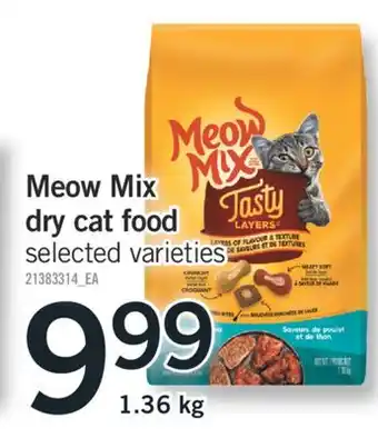 Fortinos MEOW MIX DRY FOOD CAT offer