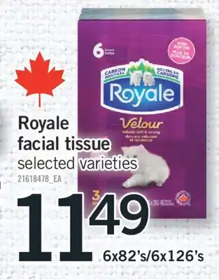 Fortinos ROYALE FACIAL TISSUE, 6X82'S/6X126'S offer