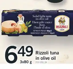 Fortinos RIZZOLI TUNA IN OLIVE OIL, 3X80 G offer