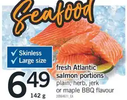 Fortinos FRESH ATLANTIC SALMON PORTIONS, 142g offer