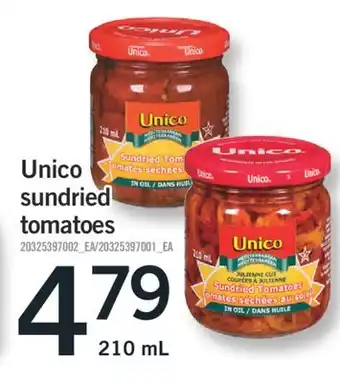 Fortinos UNICO SUNDRIED tomatoes offer