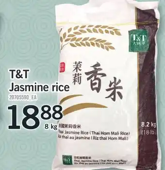Fortinos T & T JASMINE RICE, 8 KG offer