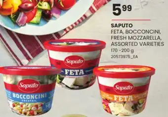 Loblaws SAPUTO FETA, BOCCONCINI, FRESH MOZZARELLA, 170 -200G offer