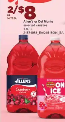Loblaws ALLEN'S OR DEL MONTE, 1.89 L offer
