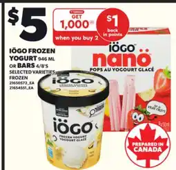Loblaws IÖGO FROZEN YOGURT, 946 ML OR BARS, 4/8'S offer