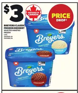 Loblaws BREYERS CLASSIC FROZEN DESSERT, 1.4 L offer