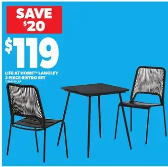 Loblaws LIFE AT HOME LANGLEY 3 PIECE BISTRO SET offer