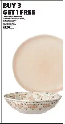 Loblaws LIFE AT HOME SEASONAL DINNERWARE, SERVEWARE, AND DRINKWARE offer