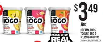 Loblaws iÖGO CREAMY DUOS YOGURT, 650 G offer