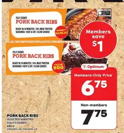 Loblaws PORK BACK RIBS, 680 G offer