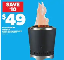 Loblaws PC LOW SMOKE TABLETOP WOOD-BURNING FIREPIT offer