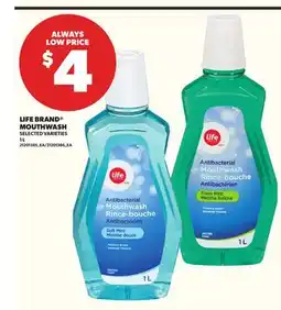 Loblaws LIFE BRAND MOUTHWASH, 1L offer