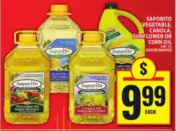 Food Basics SAPORITO VEGETABLE, CANOLA, SUNFLOWER OR CORN OIL offer