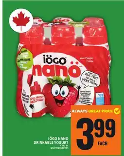 Food Basics IÖGO NANO DRINKABLE YOGURT offer