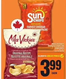 Food Basics MISS VICKIE'S POTATO CHIPS OR SUNCHIPS offer
