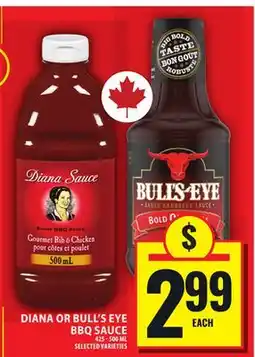 Food Basics DIANA OR BULL'S EYE BBQ SAUCE offer