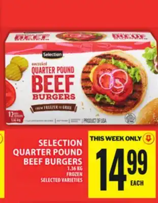 Food Basics SELECTION QUARTER POUND BEEF BURGERS offer