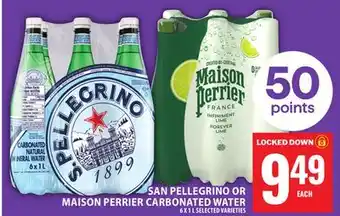 Food Basics SAN PELLEGRINO OR MAISON PERRIER CARBONATED WATER offer