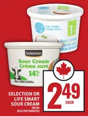 Food Basics SELECTION OR LIFE SMART SOUR CREAM offer