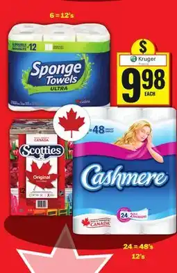 Food Basics SPONGE TOWELS, SCOTTIES OR CASHMERE offer