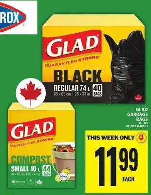 Food Basics GLAD GARBAGE BAGS offer