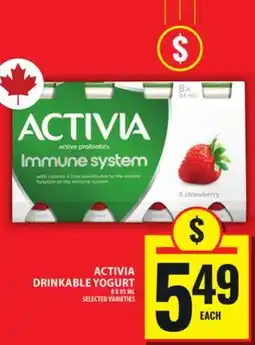 Food Basics ACTIVIA DRINKABLE YOGURT offer