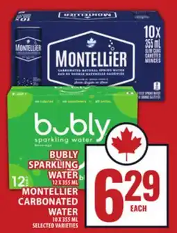 Food Basics BUBLY SPARKLING WATER OR MONTELLIER CARBONATED WATER offer