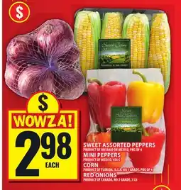 Food Basics SWEET ASSORTED PEPPERS OR MINI PEPPERS OR CORN OR RED ONIONS offer
