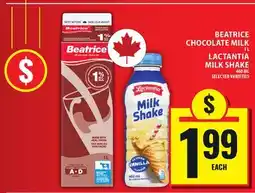 Food Basics BEATRICE CHOCOLATE MILK OR LACTANTIA MILK SHAKE offer