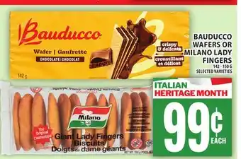 Food Basics BAUDUCCO WAFERS OR MILANO LADY FINGERS offer