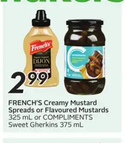 Sobeys FRENCH'S Creamy Mustard Spreads or Flavoured Mustards offer