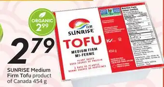 Sobeys SUNRISE Medium Firm Tofu offer