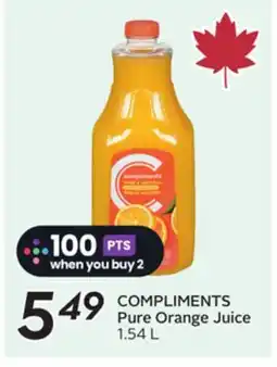 Sobeys COMPLIMENTS Pure Orange Juice offer