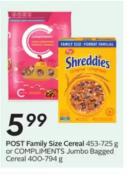 Sobeys POST Family Size Cereal offer