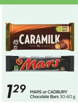 Sobeys MARS or CADBURY Chocolate Bars offer