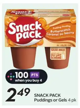 Sobeys SNACK PACK Puddings or Gels offer