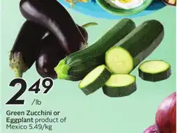 Sobeys Green Zucchini or Eggplant offer